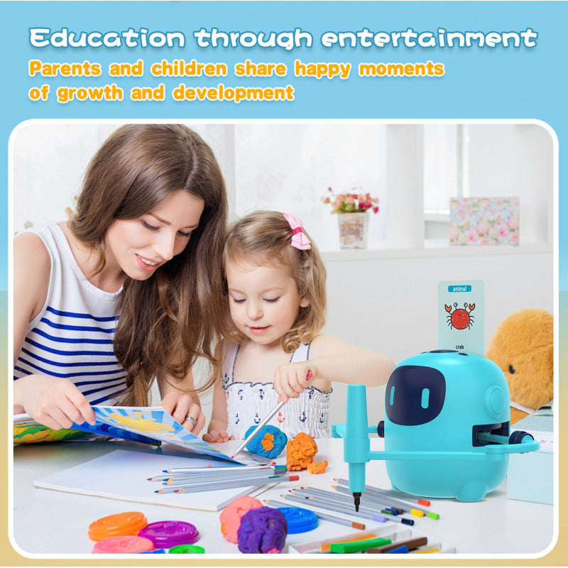 Blue Color Intelligent Child Drawing Robot