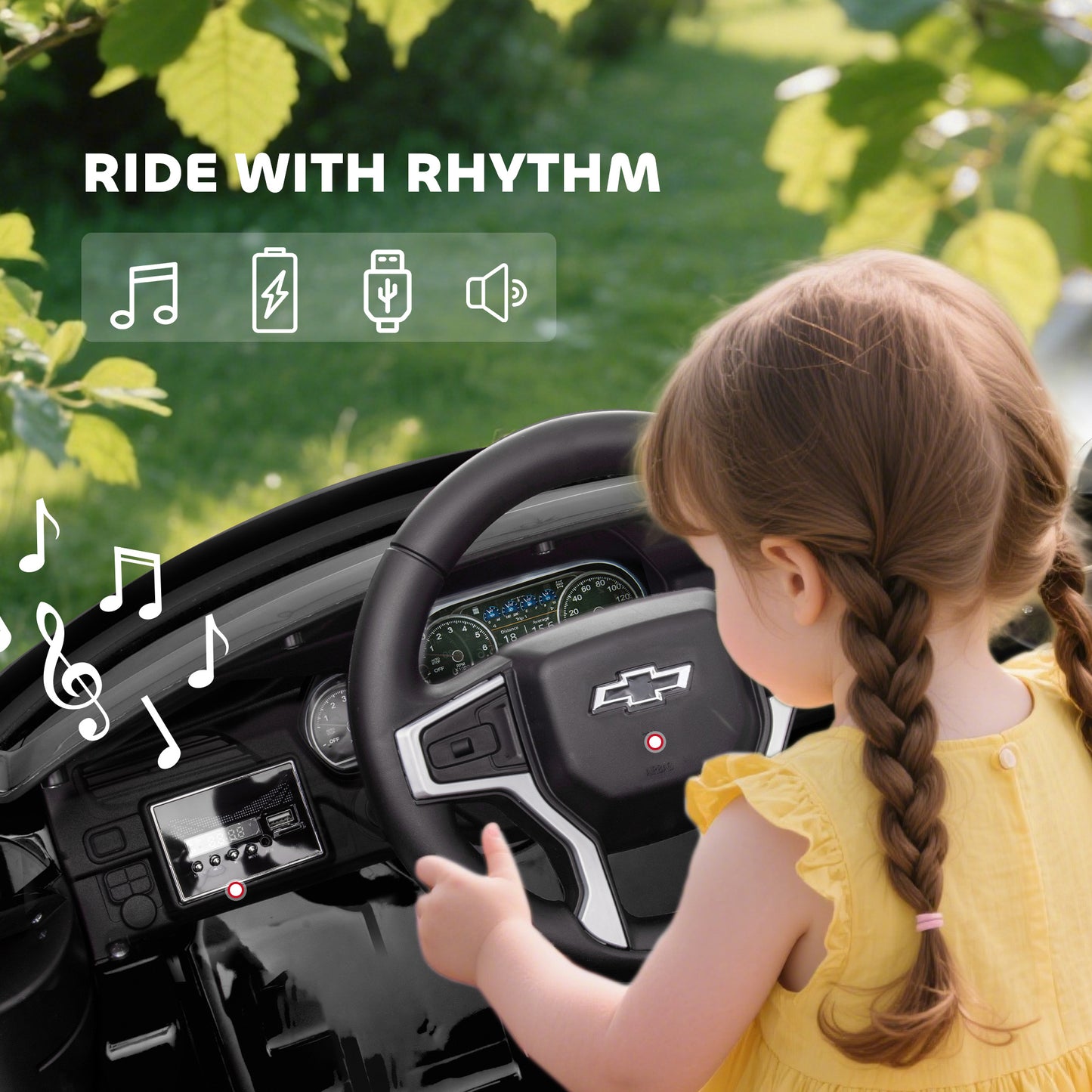 Electric Ride on Car 12V Kids Ride-on Toy, Black
