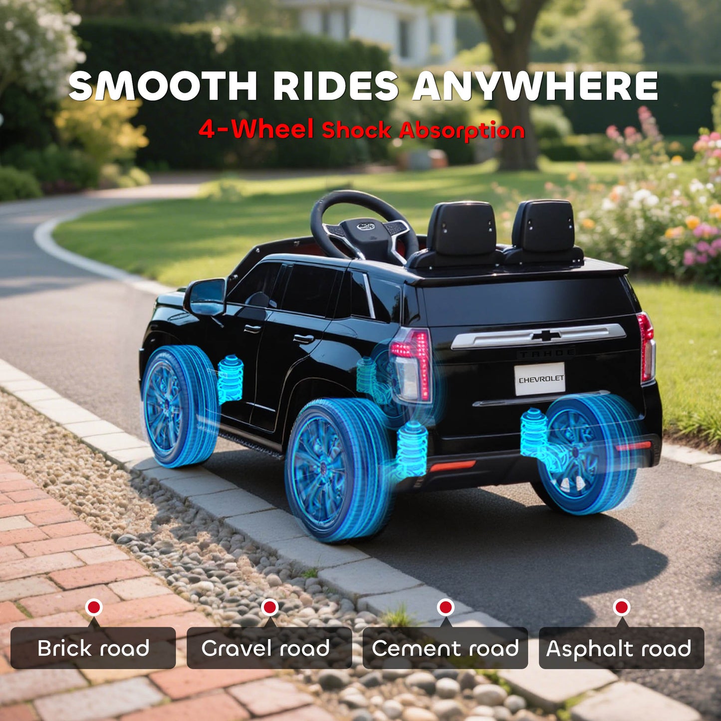 Electric Ride on Car 12V Kids Ride-on Toy, Black