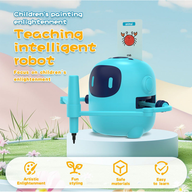 Blue Color Intelligent Child Drawing Robot